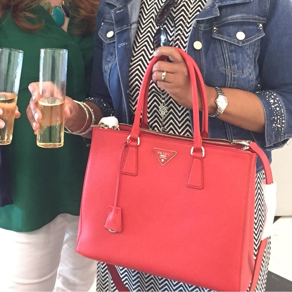 Prada Vibrant Red Saffiano Leather Tote - Picture 10 of 14